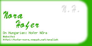 nora hofer business card