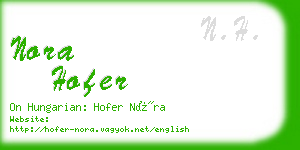 nora hofer business card